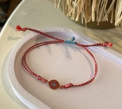 Gümüş Kırmızı İp Bileklik