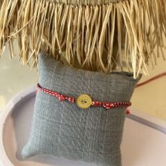 Gümüş Kırmızı İp Bileklik