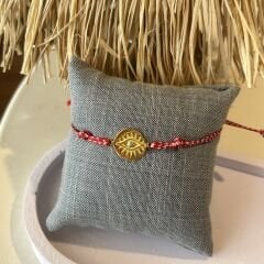 Gümüş Kırmızı İp Bileklik