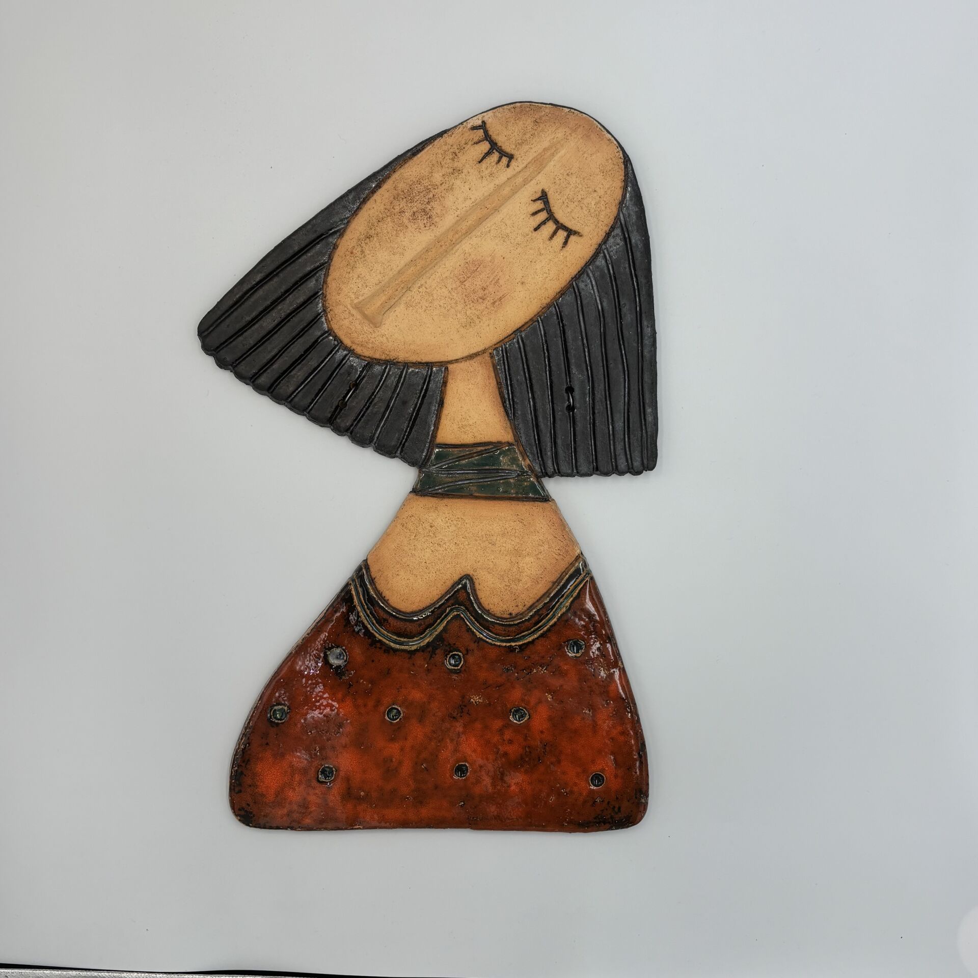 Seramik Kız Duvar Süsü