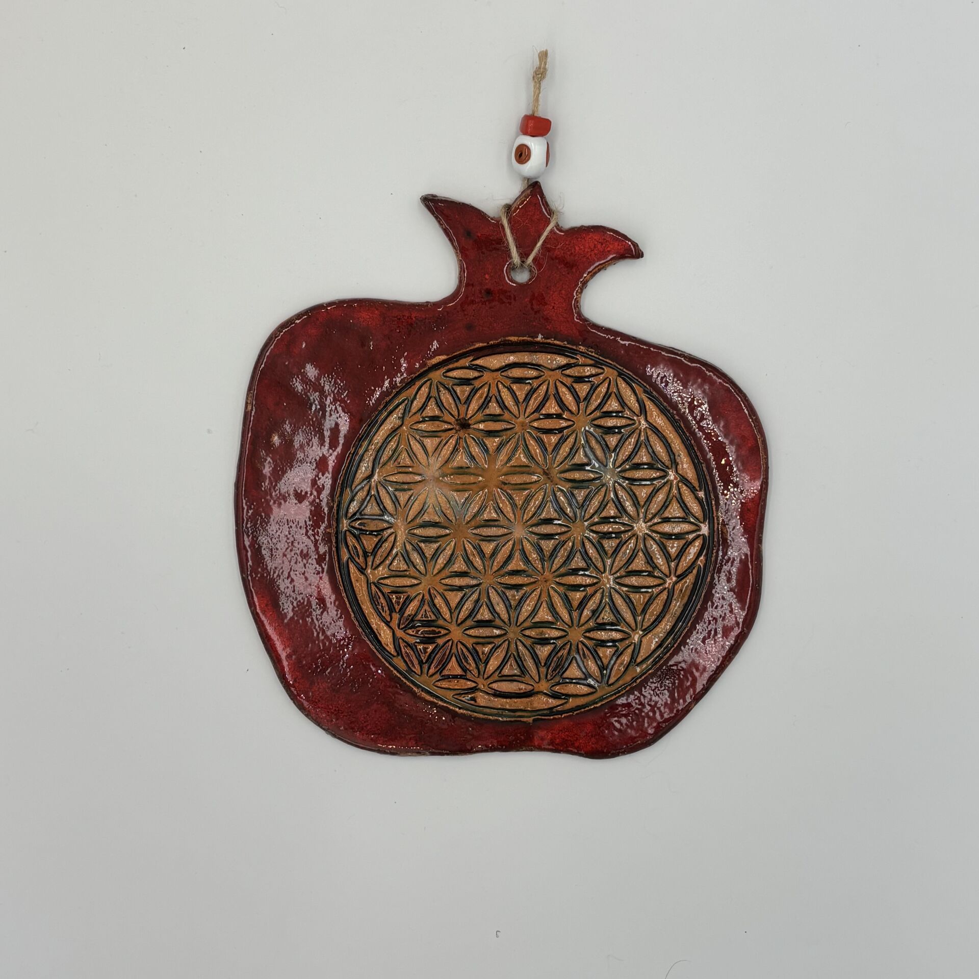 Yaşam Çiçeği Nar Seramik Duvar Süsü