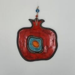 Nazar Boncuklu Nar Seramik Duvar Süsü