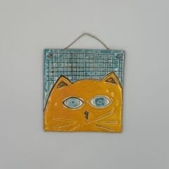 Kedi Seramik Duvar Süsü