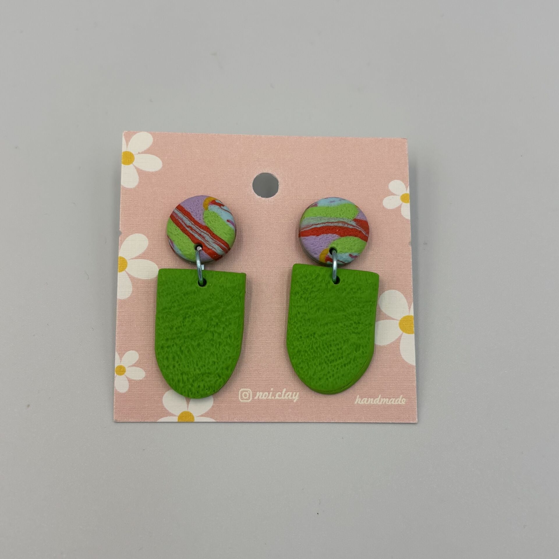 Yeşil El Yapımı Fimo Küpe