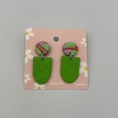 Yeşil El Yapımı Fimo Küpe