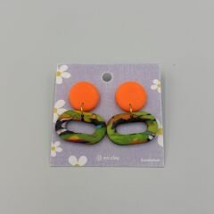 Renkli El Yapımı Fimo Küpe