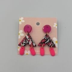 Renkli El Yapımı Fimo Küpe