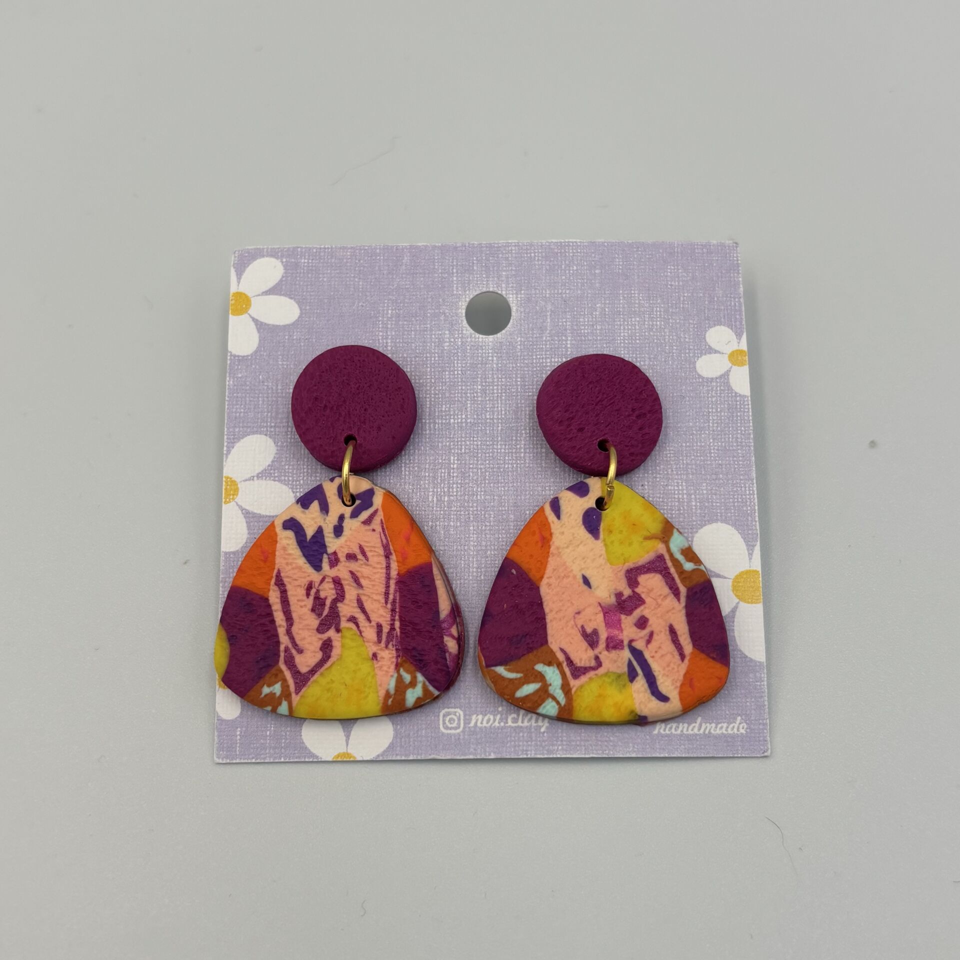 Renkli El Yapımı Fimo Küpe