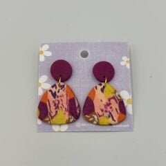 Renkli El Yapımı Fimo Küpe