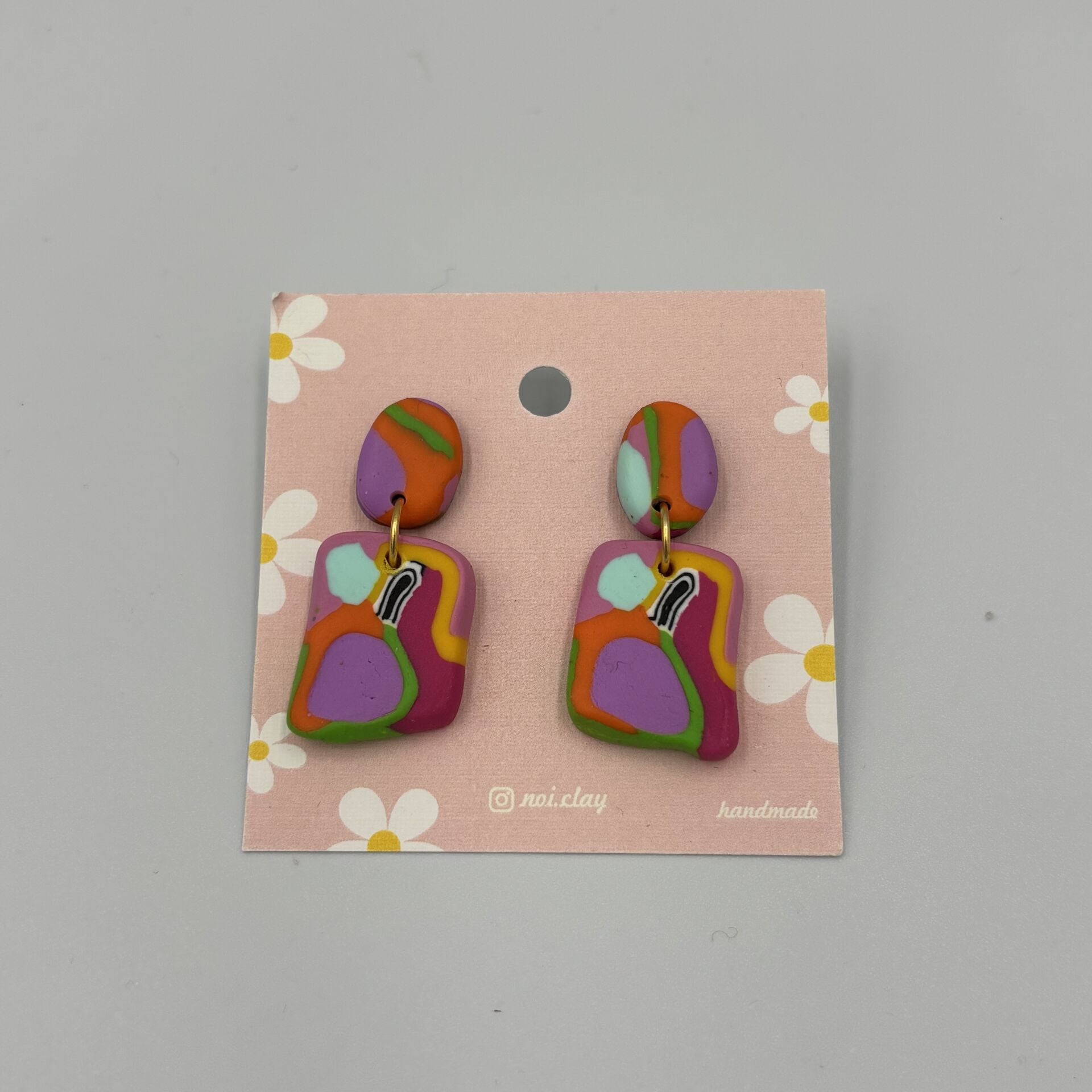 Renkli El Yapımı Fimo Küpe