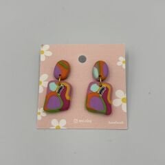 Renkli El Yapımı Fimo Küpe